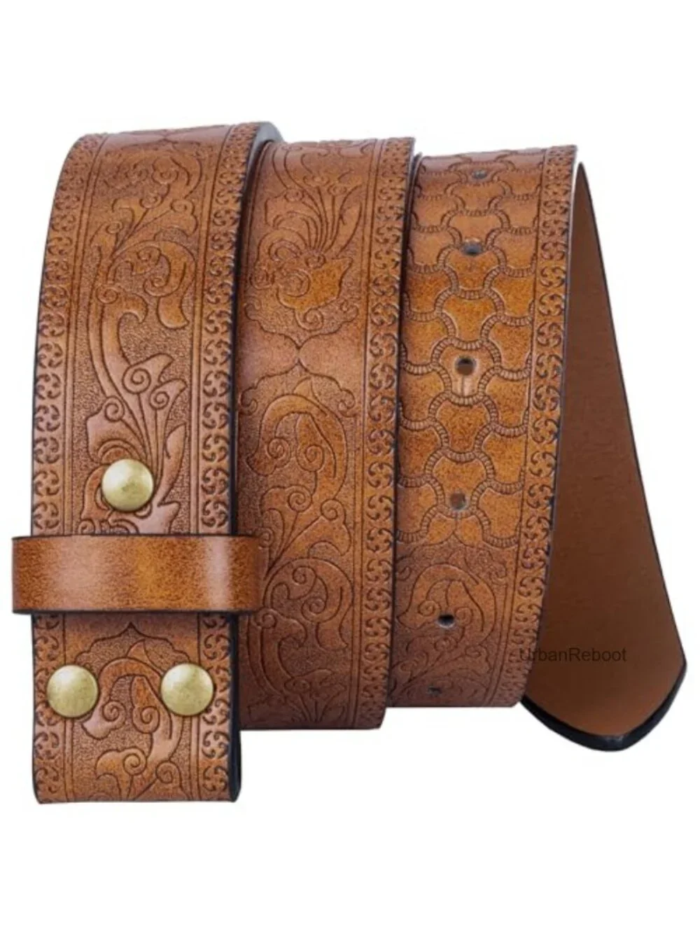 Retro Western PU-Leather Belt Strap Without Buckle 1.5